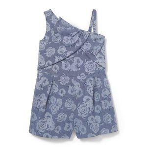 Janie and Jack Blue Floral Jacquared Romper - size 5